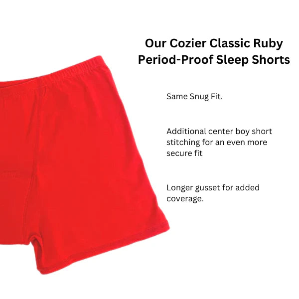 Period Loungewear Sleep Boyshort | Classic Ruby